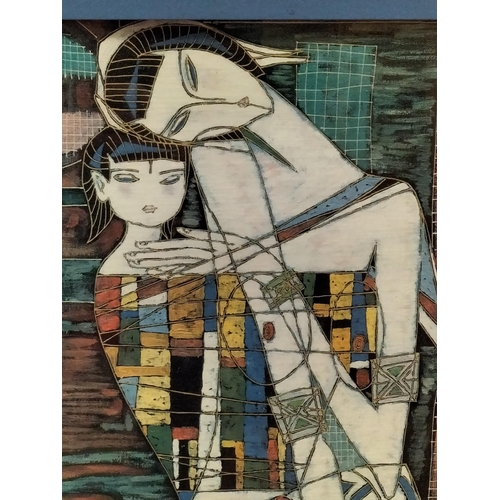 173 - Framed Print After Ting Shao Kuang 'Mother and Child'. Signed J Fitzpatrick. 75cm x 53cm. Collection... 