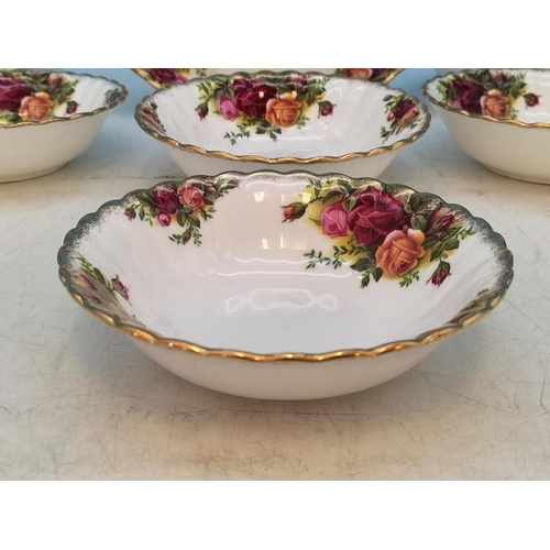 177 - Royal Albert 13cm Fruit Dishes and Oval Serving Tray in the 'Old Country Roses' Pattern. First Quali... 