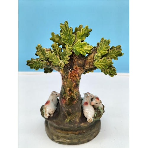 26 - Early Staffordshire c1760-1780 Pearlware 16cm Figure of Cows Under a Tree.