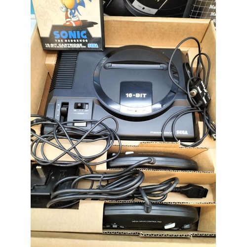 308 - Boxed Sega Megadrive 16 Bit Game Machine with 'Sonic Hedgehog' Game.