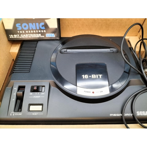 308 - Boxed Sega Megadrive 16 Bit Game Machine with 'Sonic Hedgehog' Game.