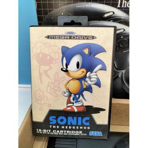 308 - Boxed Sega Megadrive 16 Bit Game Machine with 'Sonic Hedgehog' Game.