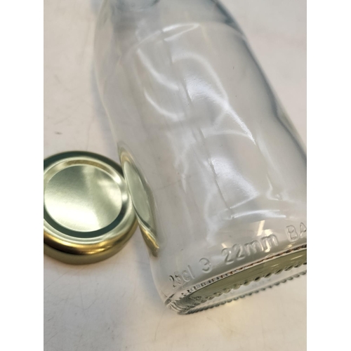 317 - Box of New 31 Clear Glass 16cm Lidded Bottles (25cl). Ideal for Up Cycle/Weddings/Decoupage/Farmers ... 