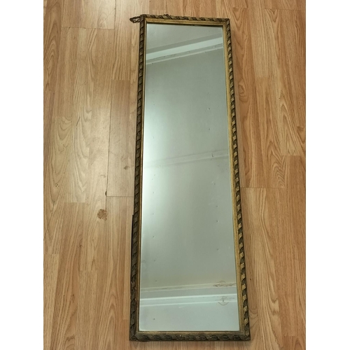 429 - Large Mid Century Full Length Hall Mirror. 115cm x 32cm. Collection Only.