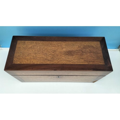 441 - Large Rectangular Wooden Box (possibly Tea Caddy) with no Inserts plus Another Box. Largest 21cm hig... 