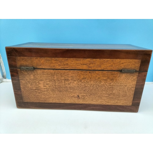 441 - Large Rectangular Wooden Box (possibly Tea Caddy) with no Inserts plus Another Box. Largest 21cm hig... 