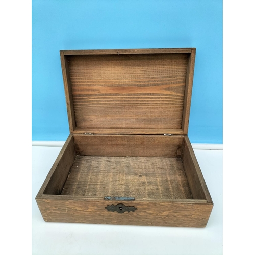 441 - Large Rectangular Wooden Box (possibly Tea Caddy) with no Inserts plus Another Box. Largest 21cm hig... 