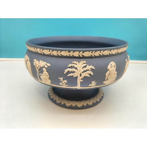 442 - Wedgwood Jasper Footed Fruit Bowl. 14cm High, 21cm Diameter.