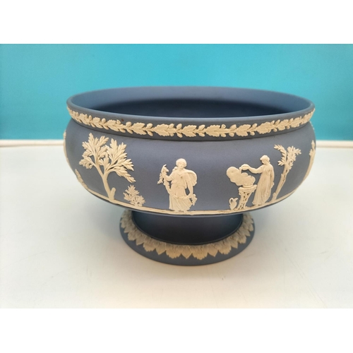 442 - Wedgwood Jasper Footed Fruit Bowl. 14cm High, 21cm Diameter.