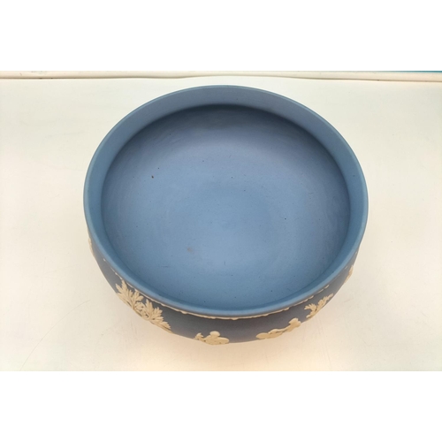 442 - Wedgwood Jasper Footed Fruit Bowl. 14cm High, 21cm Diameter.