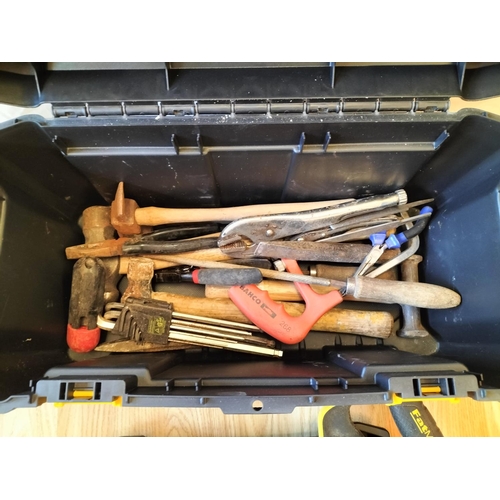 447 - Stanley Toolbox with Contents to include Hammers, Chisels, Saw, Mole Grips, etc.