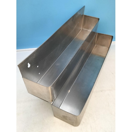 456 - Catering Double Tier Stainless Steel Speed Rails. 26cm High, 56cm x 21cm.