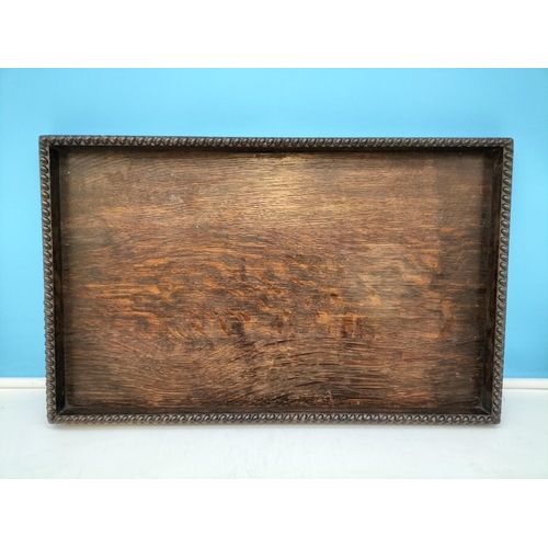 60 - Wooden Trays (3). Largest 58cm x 38cm x 4cm.