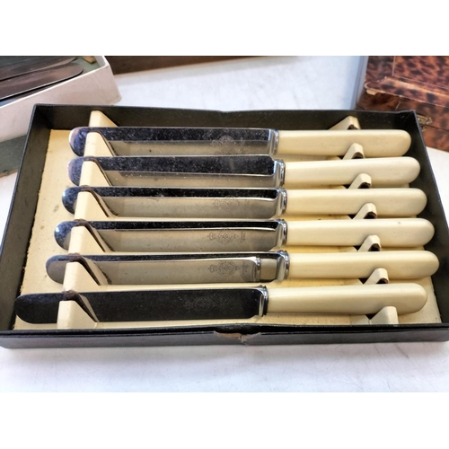 86 - Collection of Cased Vintage Cutlery plus Part Oak Cased Canteen Set.