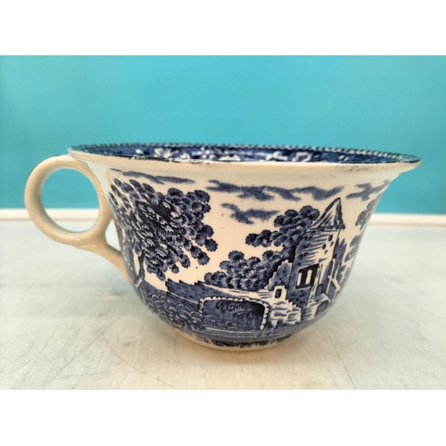 91 - Over Sized Blue & White Cup and Saucer 