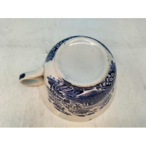 91 - Over Sized Blue & White Cup and Saucer 