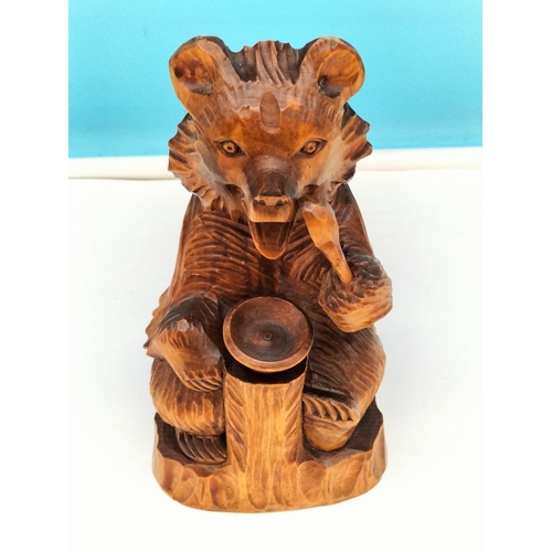 125 - 20th Century Black Forest Carved 17cm Figure of a Bear.