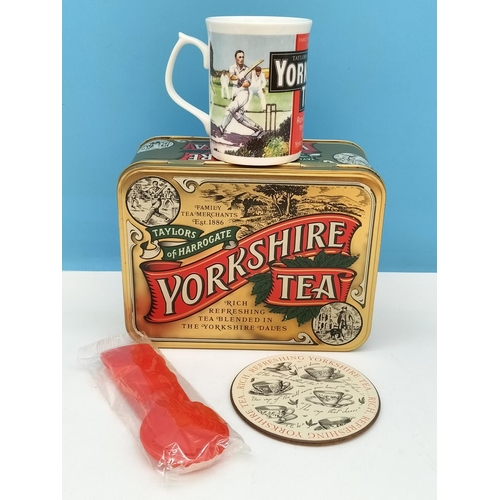 127 - Taylors of Harrogate 'Yorkshire Tea' Tin with Mug, etc plus 2 x Sealed Jigsaws (2) from the Yorkshir... 