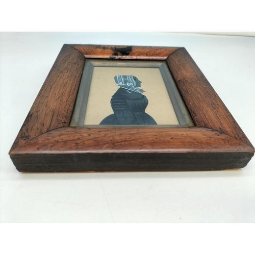 143 - 19th Century Silhouette Portrait of a Young Woman. Nicely Framed. 18cm x 14cm.