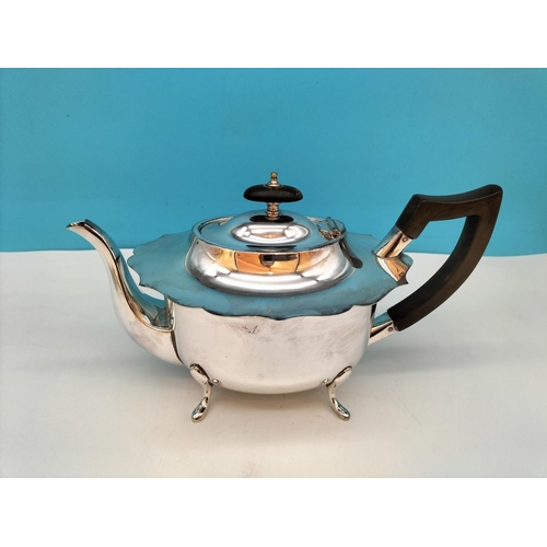 161 - Silver Plated Teapot, Sugar and Cream Jug.