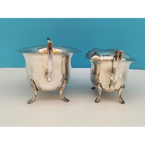 161 - Silver Plated Teapot, Sugar and Cream Jug.