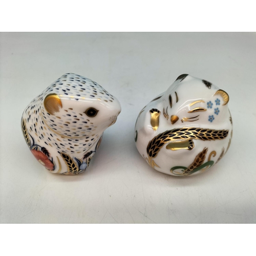 178 - Royal Crown Derby Paperweights (2), 'Poppy Mouse' and 'Harvest Mouse'. Both Silver Stoppers.