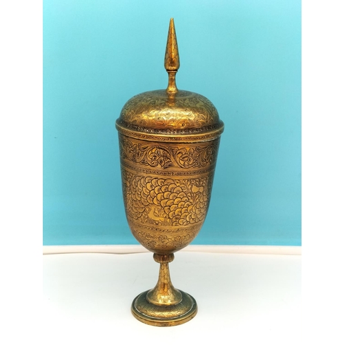 180 - Collection of Brass and Copper Items to include Indian Chaliced Lidded Urn, Coffee Pot, Round Tray, ... 