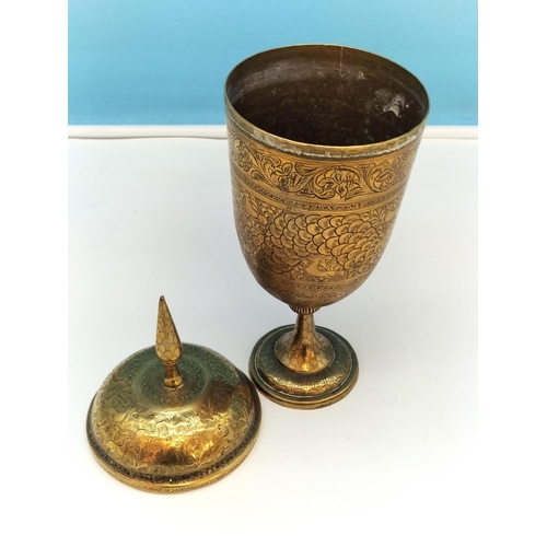 180 - Collection of Brass and Copper Items to include Indian Chaliced Lidded Urn, Coffee Pot, Round Tray, ... 