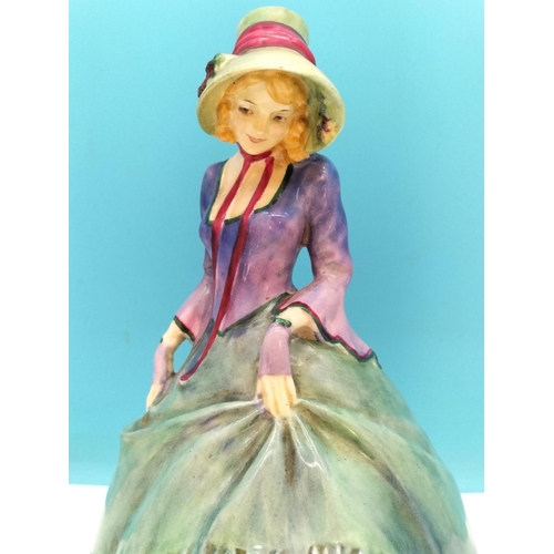 223 - Royal Doulton 20cm Lady Figure 'Pantalettes' HN 1362. Hairline to Base But Displays Well.