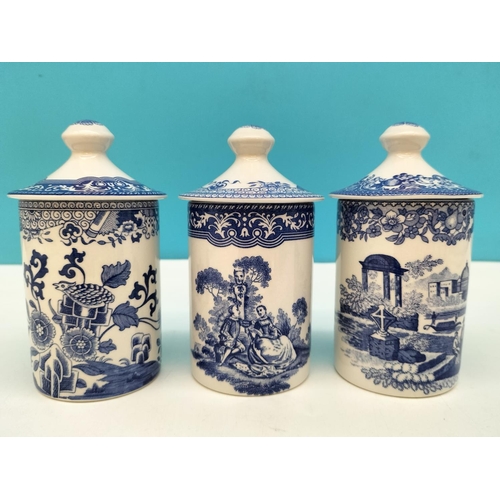 267 - Spode 'The Blue Room' Collection 10cm Lidded Spice Jars (6). Taken from a Variety of Spode Patterns.