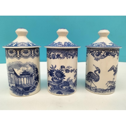 267 - Spode 'The Blue Room' Collection 10cm Lidded Spice Jars (6). Taken from a Variety of Spode Patterns.