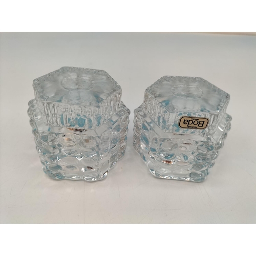 90 - Boxed Vintage Kosta Boda Tealight/Candle Holders Designed by Rolf Sinnemark. 5cm Tall.