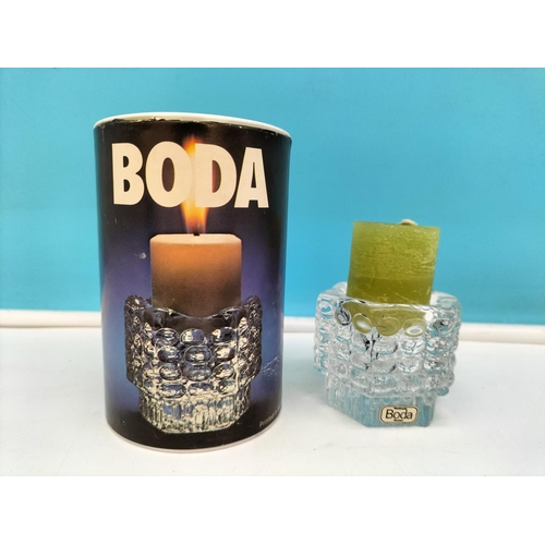 90 - Boxed Vintage Kosta Boda Tealight/Candle Holders Designed by Rolf Sinnemark. 5cm Tall.