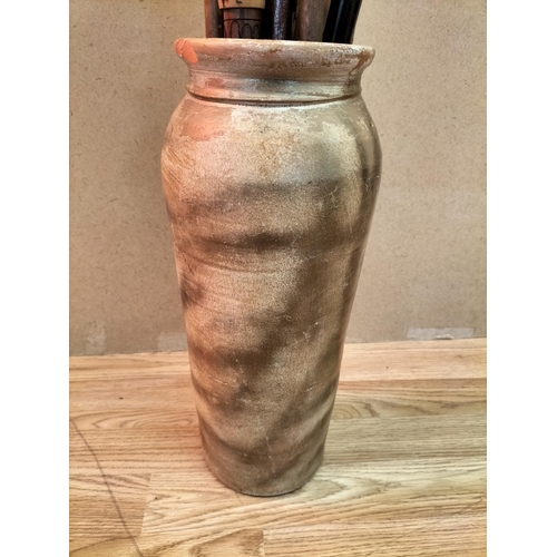 104 - Ceramic Vase/Pot with Quantity of Walking Sticks.