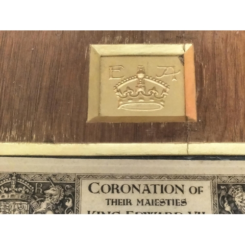 13 - Framed Invitation to Edward VII and Queen Alexandra Coronation on June 26th 1902 for Staff Surgeon J... 