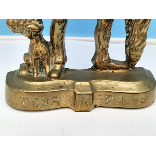 276 - Brass Fireside/Doorstop 27cm Figures (2), Mrs Sloper and Poor Pa from British Comic Strip 'Ally Slop... 