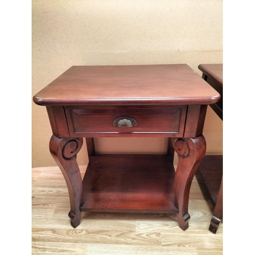 286 - Pair of Mahogany Effect Single Drawer Occasional Tables. 66cm High, 60cm Wide x 48cm Depth. Collecti... 