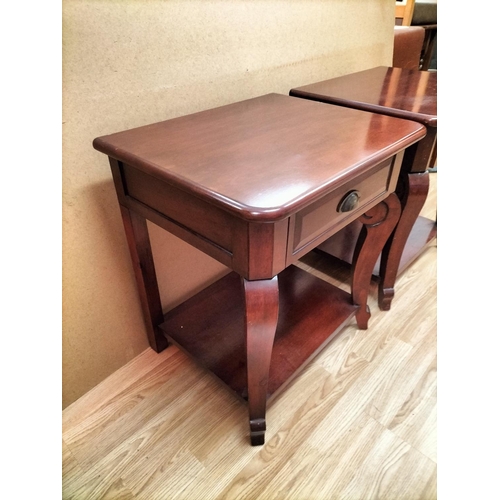 286 - Pair of Mahogany Effect Single Drawer Occasional Tables. 66cm High, 60cm Wide x 48cm Depth. Collecti... 