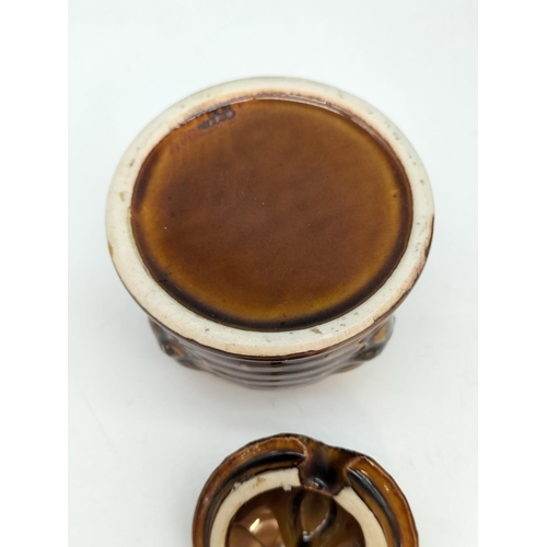 314 - Collection of Ceramic Honey Pots (6). One with Slight Hairline to Rim.