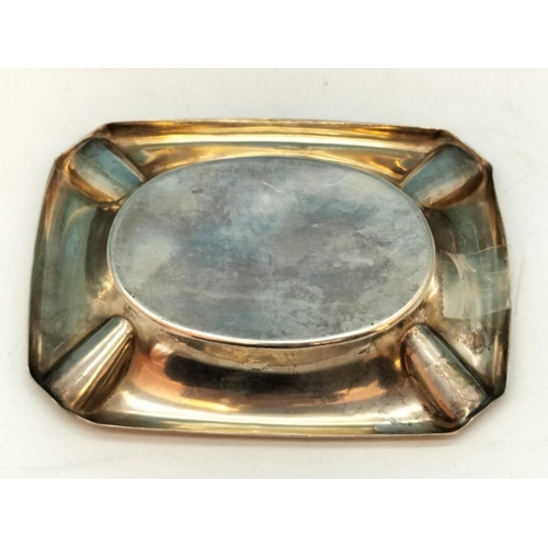 361 - Silver Hallmarked (Birmingham) Ashtray. 56 Grams. 10cm x 7.5cm.