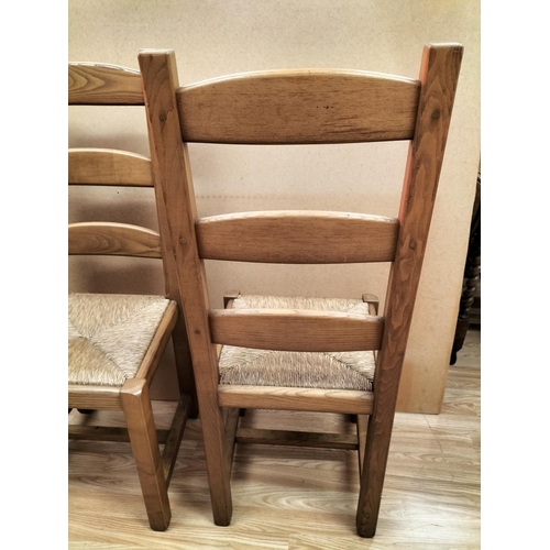 416 - High Backed Rush Seated Dining Chairs (2). 109cm High, 43cm x 44cm, Seat Height 48cm. Collection Onl... 