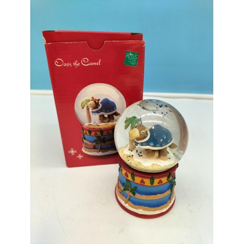 440 - Boxed Russ Berrie & Co Hand Painted 'Oasis the Camel' 10cm Water Globe.