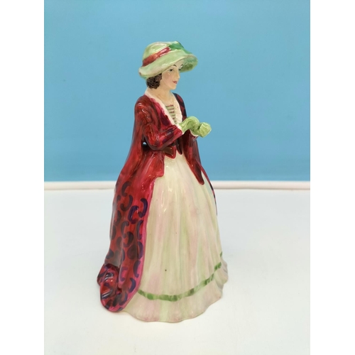 463 - c1940 Lawton Pottery Hand Painted 20cm Lady Figure 'New Gloves'.