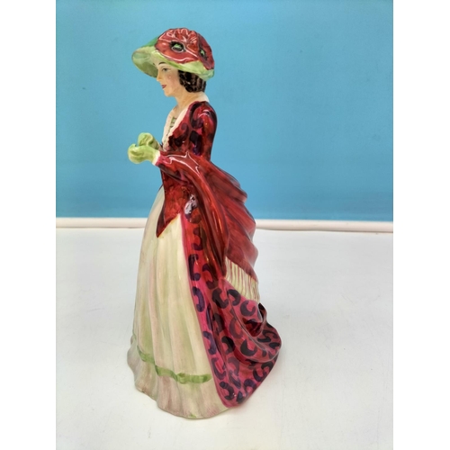 463 - c1940 Lawton Pottery Hand Painted 20cm Lady Figure 'New Gloves'.