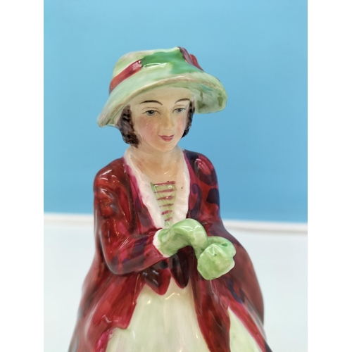 463 - c1940 Lawton Pottery Hand Painted 20cm Lady Figure 'New Gloves'.