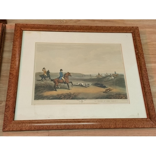 95 - 4 x Framed Lithograph Prints depicting Stag Hunting (2), Partridge Shooting (1) and Coursing (1). 68... 