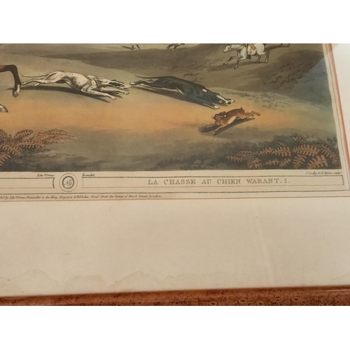 95 - 4 x Framed Lithograph Prints depicting Stag Hunting (2), Partridge Shooting (1) and Coursing (1). 68... 