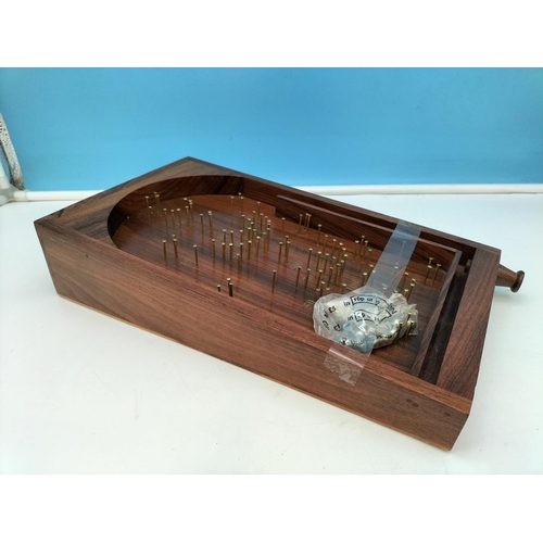 147 - Wooden Table Top Bagatelle Game. 34cm x 20cm