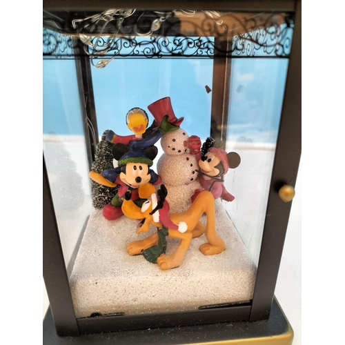 165 - Thomas Kinkade Bradford Exchange Magic of the Season Mickey Mouse and Friends Lantern, 23cm High, 12... 