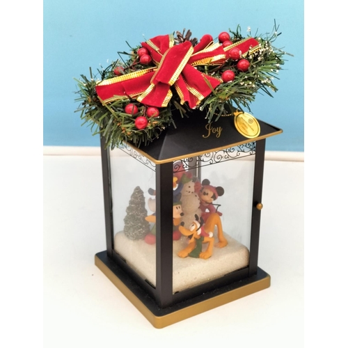 165 - Thomas Kinkade Bradford Exchange Magic of the Season Mickey Mouse and Friends Lantern, 23cm High, 12... 